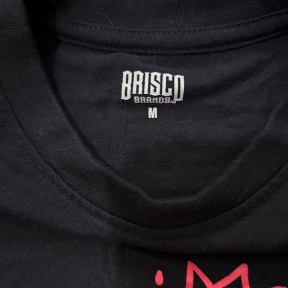 Brisco Mona Lisa Grafitti Black Graphic Tee with Pink Accents - Picture 3 of 6